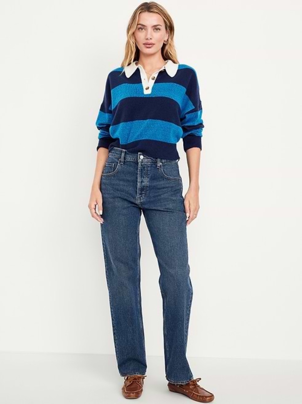 Old Navy Dark Blue Straight-Leg Jeans